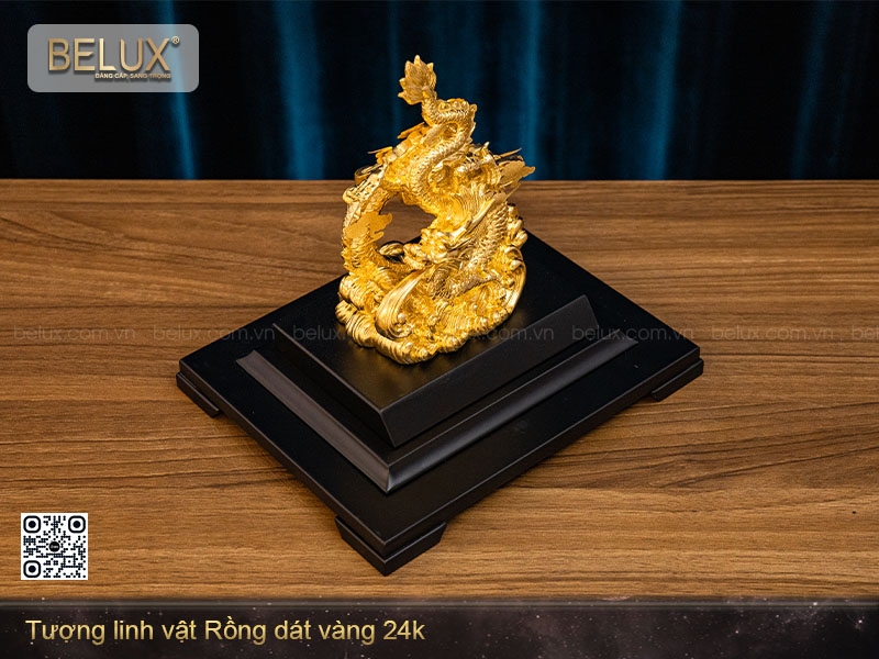 Tượng linh vật Rồng dát vàng 24k